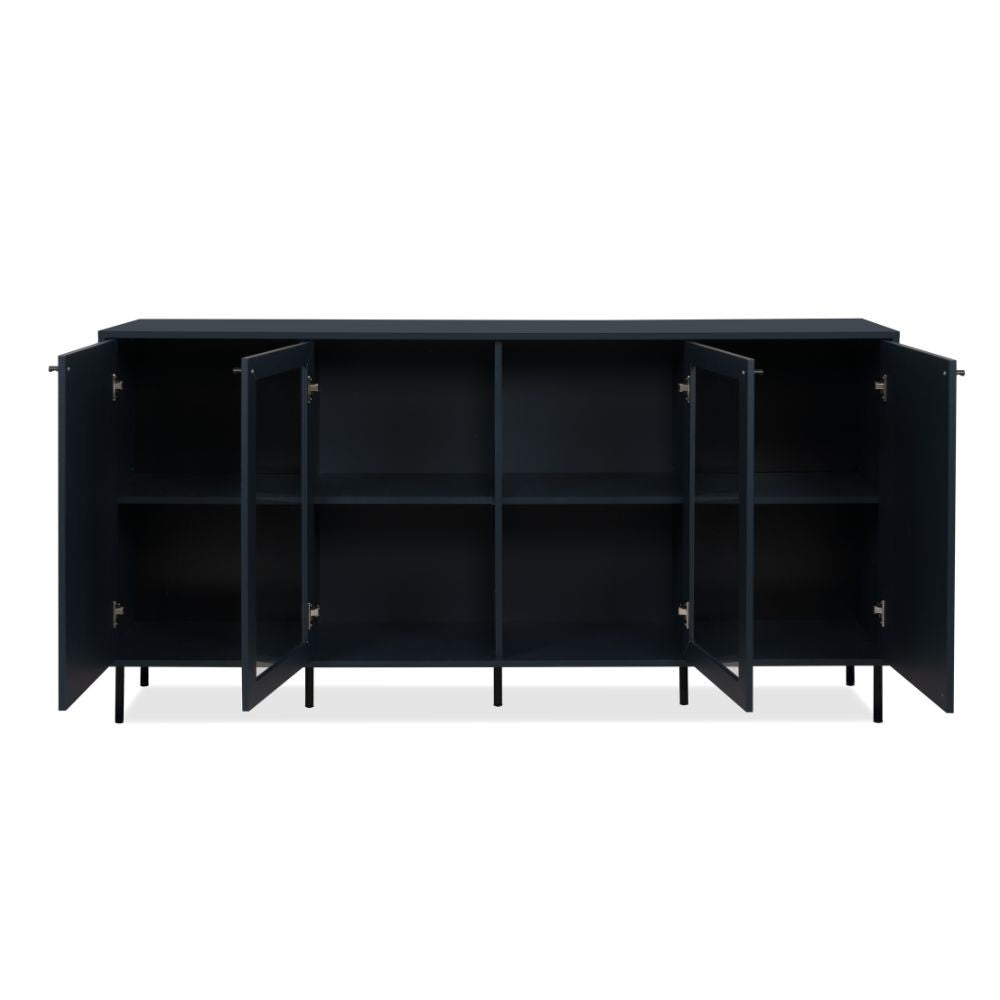Credenza Caracas 51A con 4 ante e 4 ripiani colore navy blue H90xL180xP40