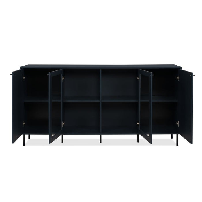 Credenza Caracas 51A con 4 ante e 4 ripiani colore navy blue H90xL180xP40