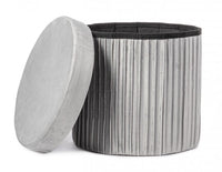 4x Pouf in velluto grigio 38a x 38b x 38h