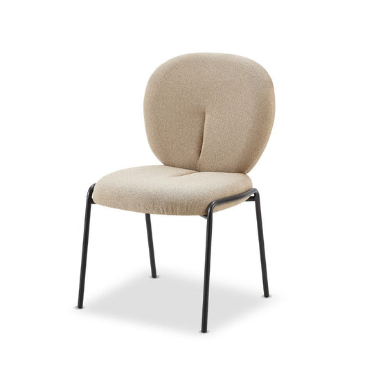 2X Sedia da pranzo Sirio tessuto teddy beige H94xL53xP39