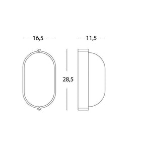 Plaf.Grande E27 linea industriale ovale bianco