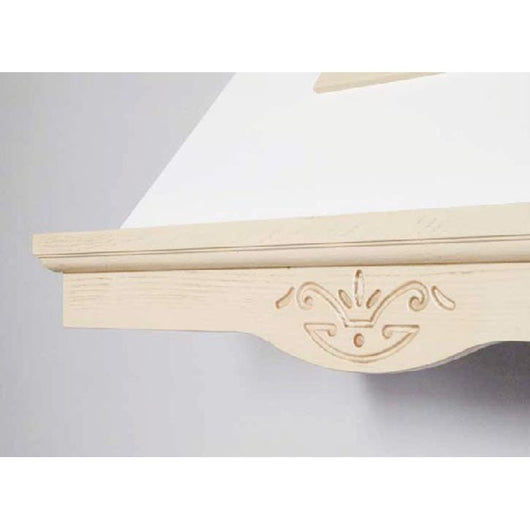 Cappa rustica con camino da cucina Tosca con finiture in legno Corda cm 120