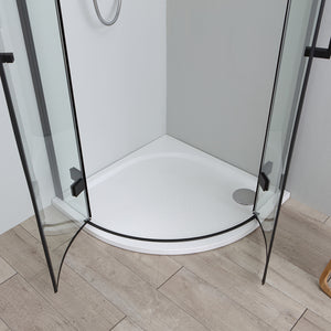 Box doccia semicircolare 90x90 apertura battente nero