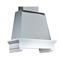 Cappa aspirante MEMORY in acciaio inox silver e cornice in legno cm 90