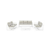 Tavolino per esterno in alluminio Bianco MERRIGAN 105x62x h38 cm