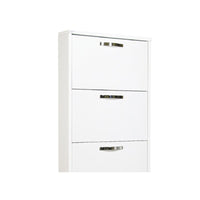 Scarpiera Slim Bianco Frassinato in legno nobilitato 5 ribalte cm 180x65x15