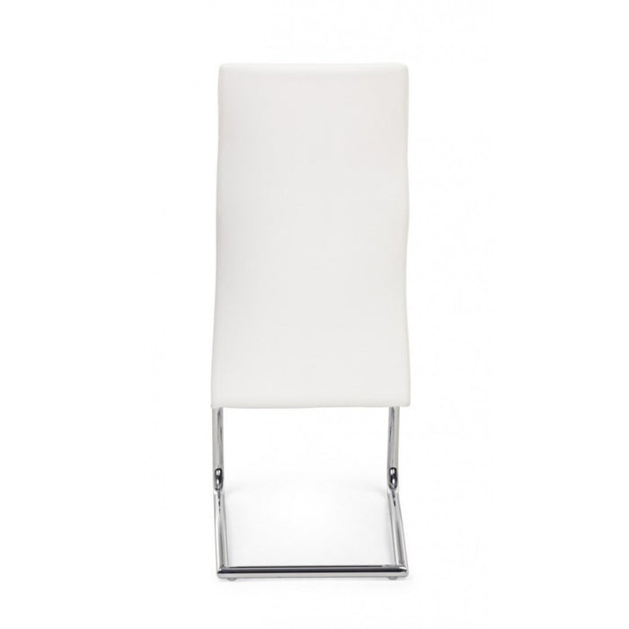 Sedia design in ecopelle Bianco THELMA 44x58x h104 cm