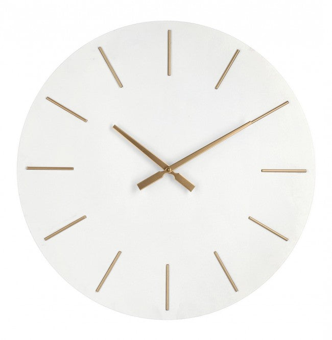 2x Orologio da parete bianco D.60x5h in legno