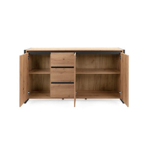 Credenza madia moderna quercia con cassetti stile urban cm 160 x40 x 88 h EFFEZ