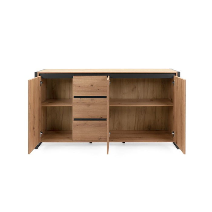 Credenza madia moderna quercia con cassetti stile urban cm 160 x40 x 88 h EFFEZ