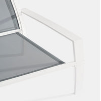 Set 3 pezzi da giardino salotto in metallo Auri bianco