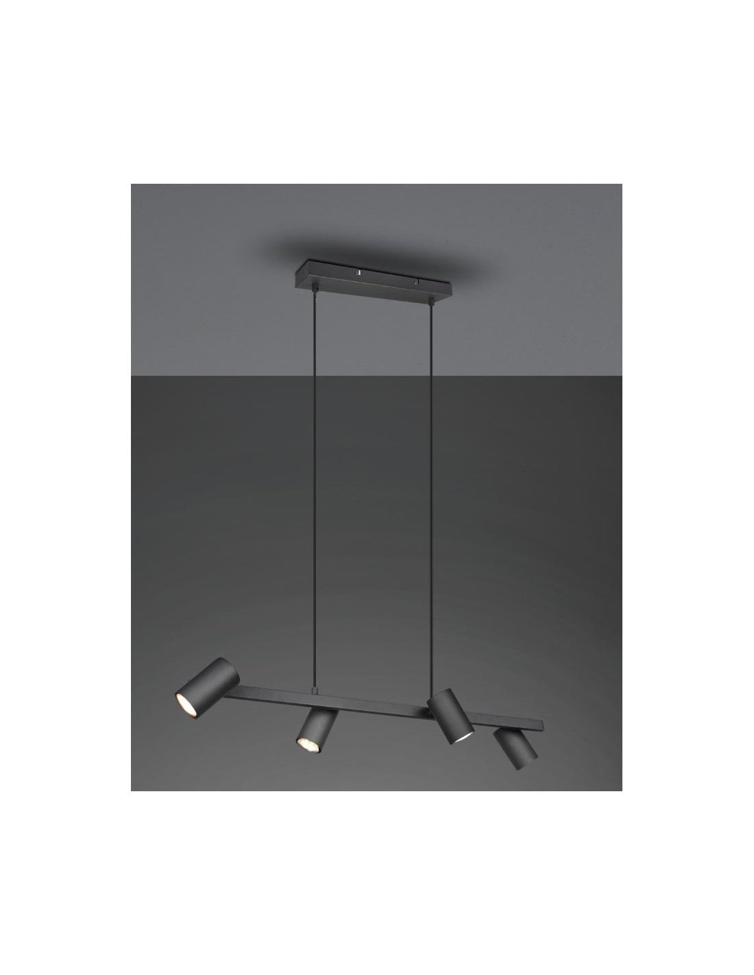 Sospensione Nera 4 Faretti Spot GU10 Orientabili Marley Trio Lighting