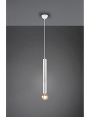 Sospensione Singola Tubolare Bianco Clermont Trio Lighting