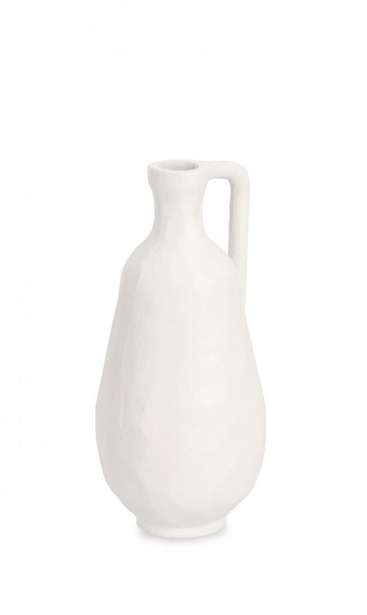 2x Bottiglia decorativa bianca D.10x23h in metallo