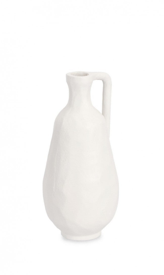 2x Bottiglia decorativa bianca D.10x23h in metallo