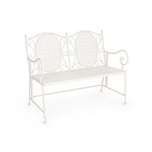 Panca pieghevole due posti in acciaio Bianca EMILY 115x60x h92 cm