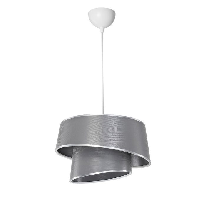 Lampada da soffitto Lima MDL5132 con paralume in tessuto grigio H65xL32.5