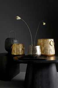 Vaso in metallo antracite D.20x16h, D.24x16,5h, D.28,5x17,5h