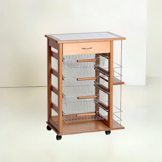 Carrello rovere con cassetto 85x59x39 cm