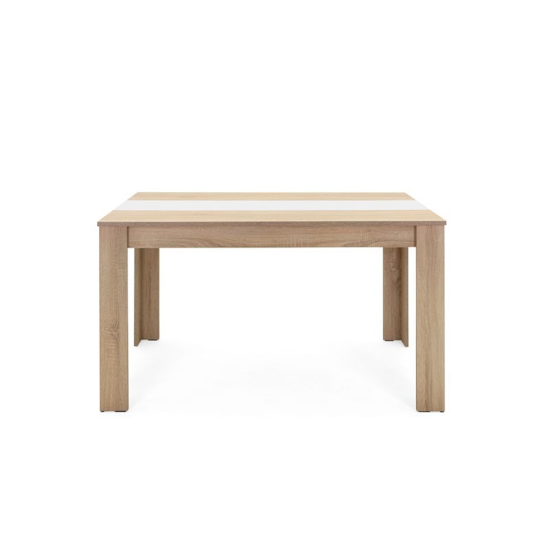 Tavolo da pranzo colore rovere inserto nero o bianco reversibile 138x80xh.74 cm