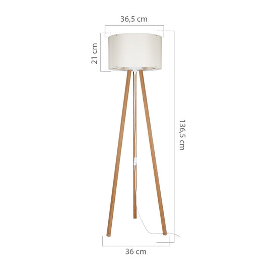 Lampada da terra 36x136,5 cm tessuto nero