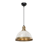 Lampada da soffitto Astek ASZ1636 con paralume in metallo bianco H90xL29.5