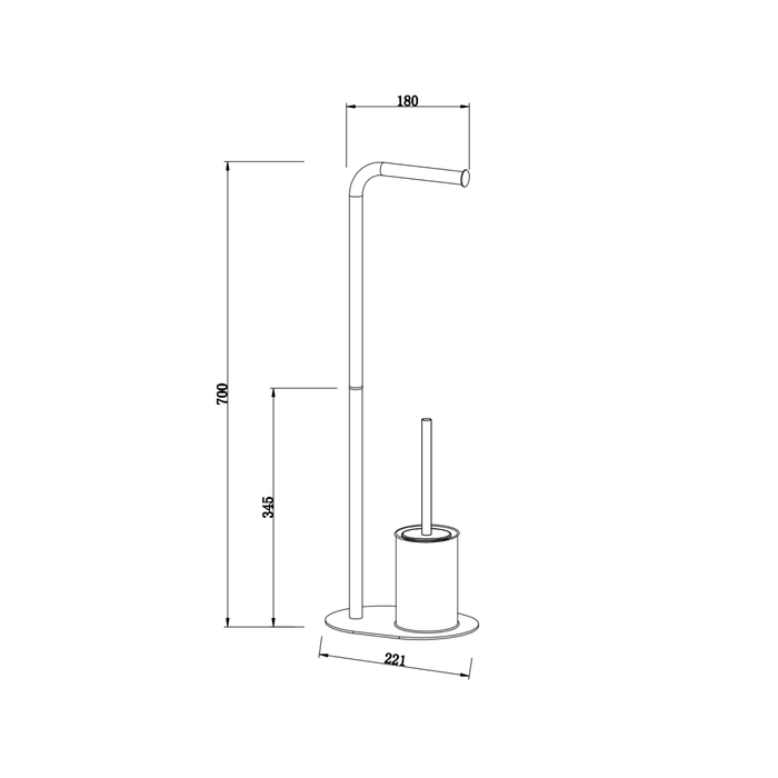 Portarotolo a piantana con portascopino ovali