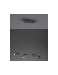 Sospensione Nera 4 Faretti Spot GU10 Orientabili Marley Trio Lighting
