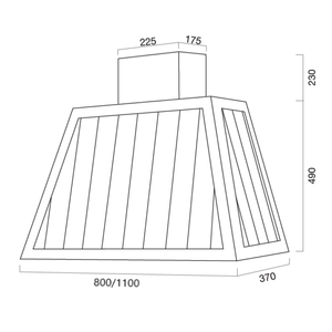 Cappa aspirante GARAGE METAL in acciaio inox brunito cm 80