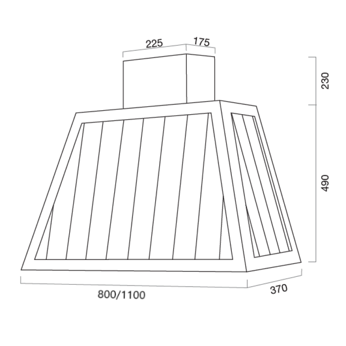 Cappa aspirante GARAGE METAL in acciaio inox brunito cm 80