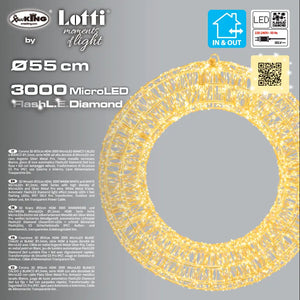 Corona 3D 55 cm 3000 MicroLED HDM B Caldo Bianco FlashLED IP44