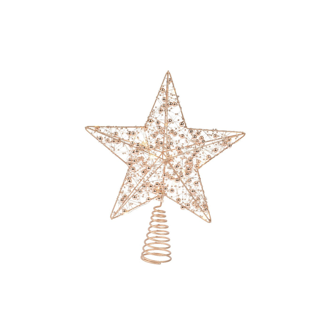 Puntale Stella oro c/micro LED 25x27cm