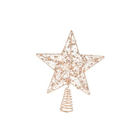 Puntale Stella oro c/micro LED 25x27cm