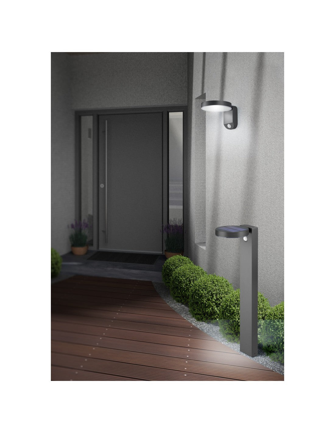 Palo Posadas Led Antracite IP44 con Sensore Movimento Trio Lighting