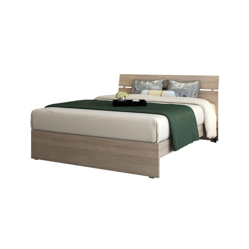 Letto matrimoniale in legno per camera colore olmo cm 200x171xH 98