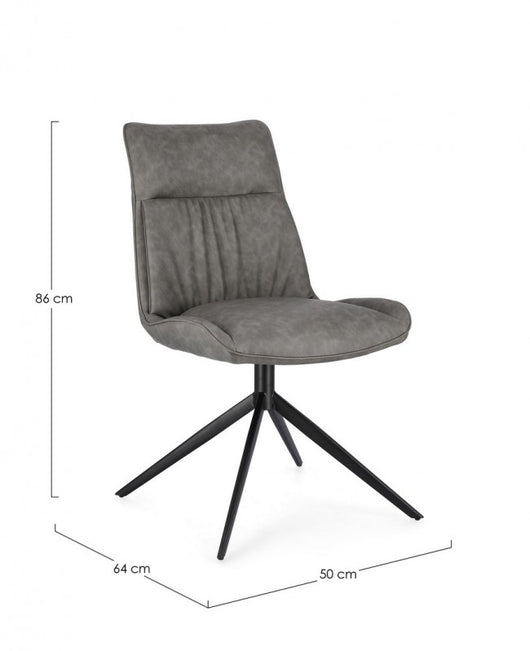 2x Sedia grigia ecopelle 50x64x86x49