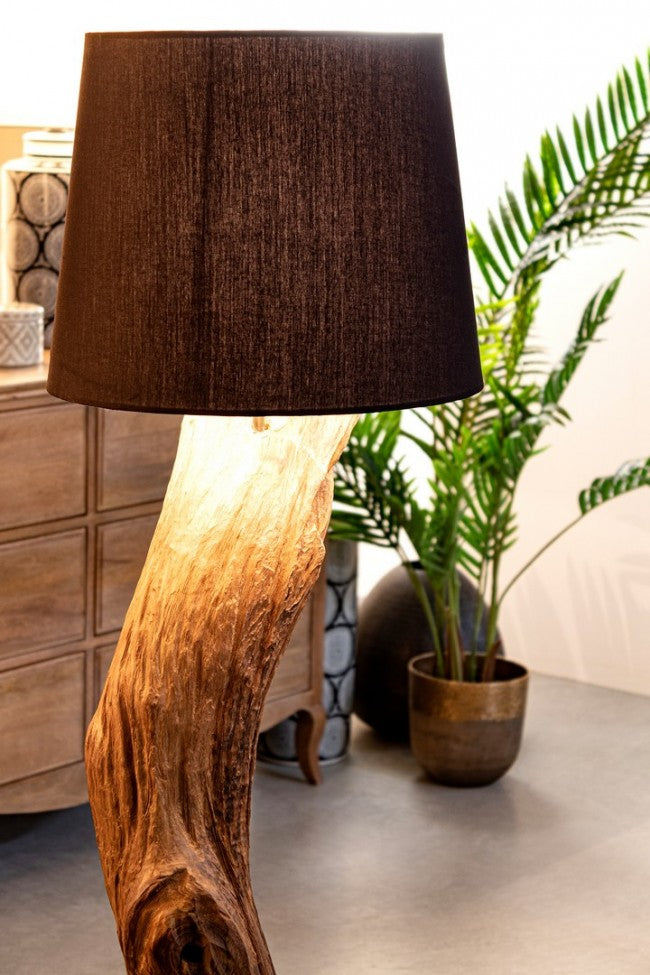 Lampada da terra kleta nero D.55x120h in legno
