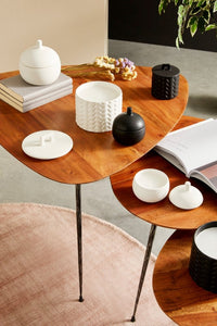 3x Coperchio twine bianco D.14,5x14h ceramica