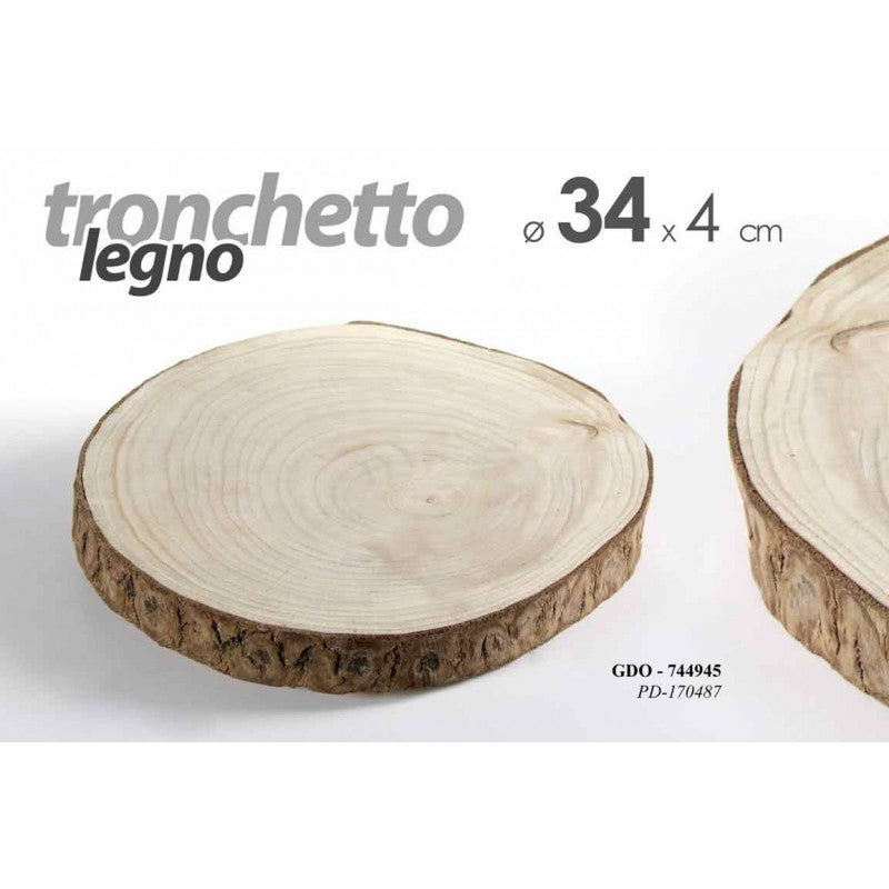 20x Tronco tronchetto in legno vassoio decorazione cm 34