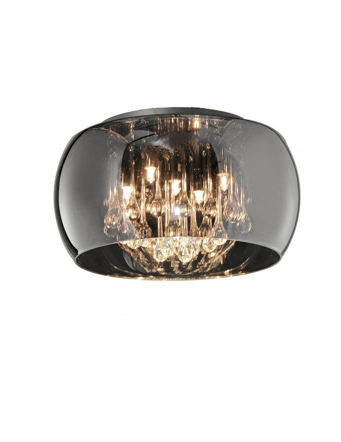 Plafoniera Vapore Vetro Cromo E Pendenti Ø40 cm Trio Lighting