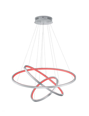 Sospensione Anelli Led 80w RGB Dimmerabile Aaron Nichel Trio Lighting