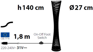 Colonna Twisted ATS Silver 100 LED 4K H140cm Luci di Natale