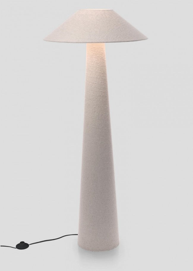 Lampada da terra crema D.50x120h in tessuto