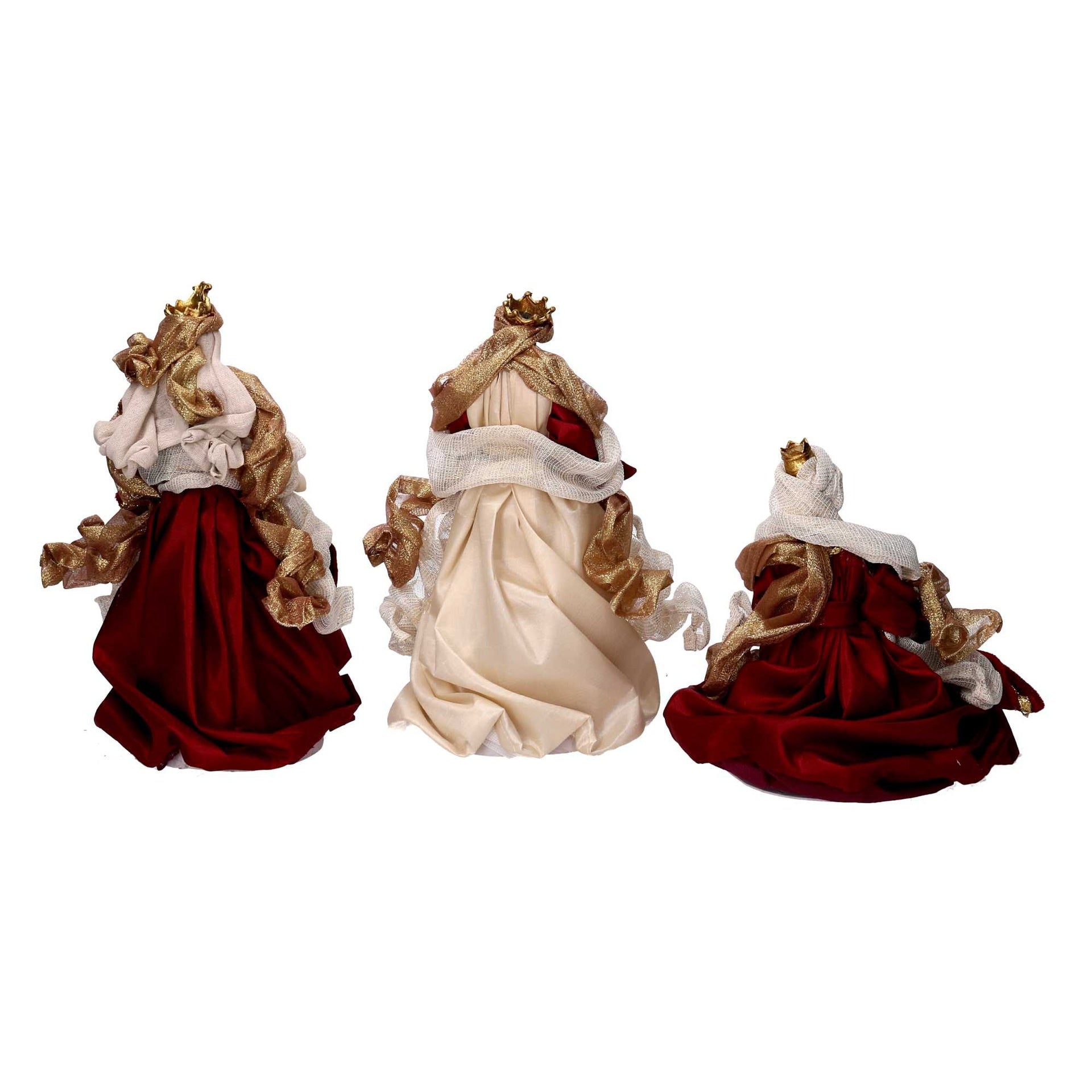 Presepe bordeaux con re magi 25,4 cm