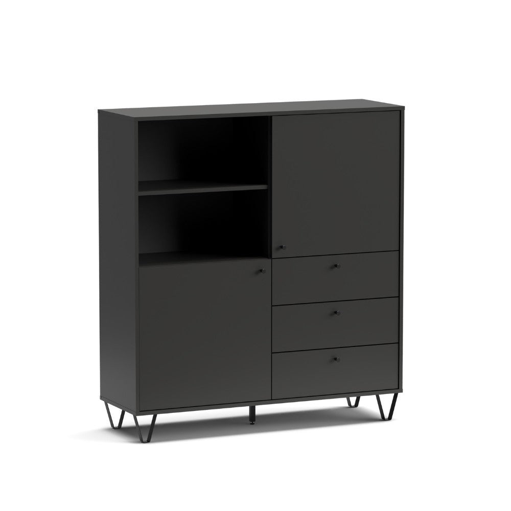 Credenza antracite 123.6x40x135.2 cm