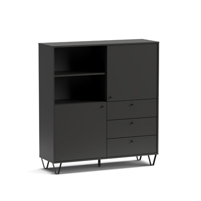 Credenza antracite 123.6x40x135.2 cm