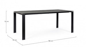 Tavolo antracite 180x90 cm in ceramica