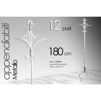 Appendiabiti in ferro bianco cm 24 x 180 h