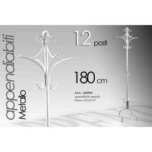 Appendiabiti in ferro bianco cm 24 x 180 h