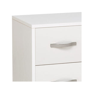 Comodino con 2 cassetti bianco frassinato in legno nobilitato 36x52xH 43
